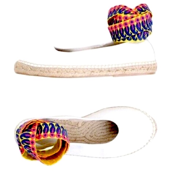 NEW Free People Maya Wrap Espadrille White Leather SIZE 7.5 - Picture 4 of 10